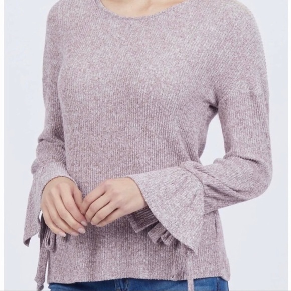🌀 Lucky Brand Bell Sleeve Lightweight Marled Sweater - Picture 1 of 8